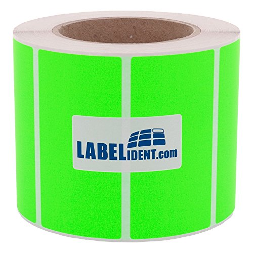 Labelident Thermotransfer-Etiketten in leuchtgrün - 101,6 x 38,1 mm - 4.225 Rollenetiketten auf 3 Zoll (76,2 mm) Rolle, Papier, selbstklebend von Labelident