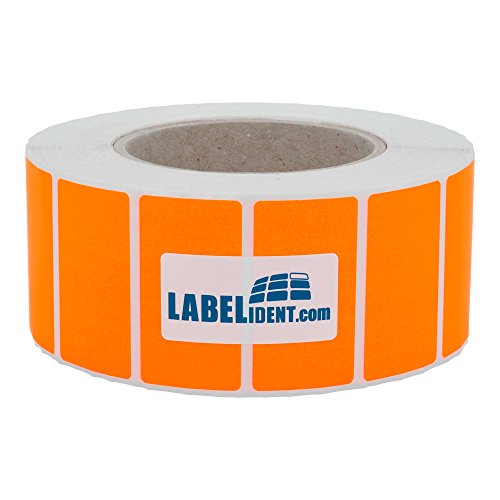 Labelident Thermotransfer-Etiketten in leuchtorange - 60 x 40 mm - 1.000 Rollenetiketten auf 3 Zoll (76,2 mm) Rolle, Papier, selbstklebend von Labelident