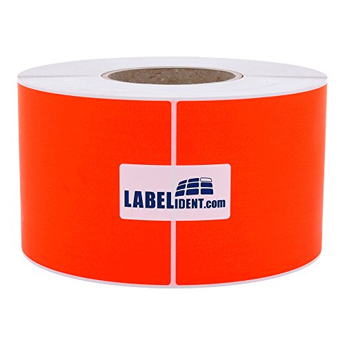 Labelident Thermotransfer-Etiketten in leuchtrot - 105 x 148 mm - 1.000 Rollenetiketten auf 3 Zoll Rolle für Standard- und Industriedrucker, Papier, selbstklebend von Labelident