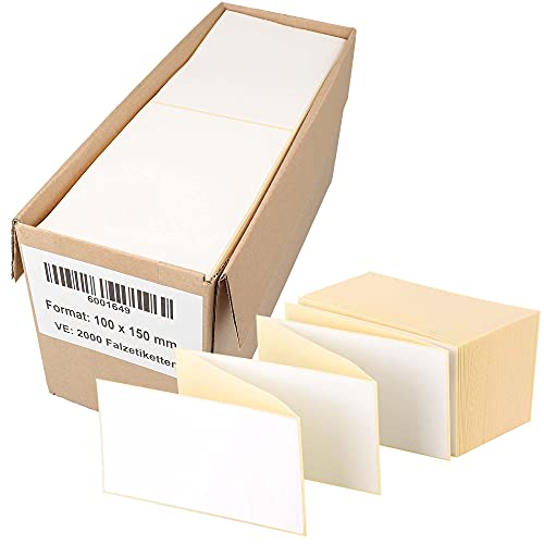Labelident Versandetiketten DHL, DPD, Fedex, GLS, Hermes, UPS - 100 x 150 mm - 2.000 Thermodirekt Etiketten in 1 Packung, selbstklebend, Leporello Etiketten mit Trägerperfo., DPD 6001649 von Labelident