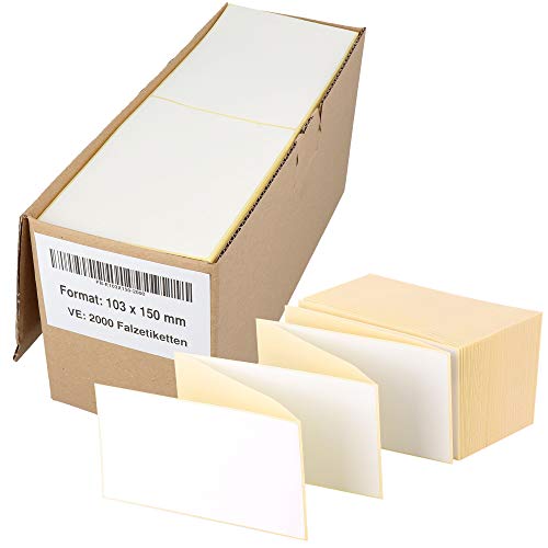 Labelident Versandetiketten DHL - 103 x 150 mm - 2.000 Thermodirekt Etiketten in 1 Packung, selbstklebend, Leporello Etiketten mit Trägerperfo. von Labelident