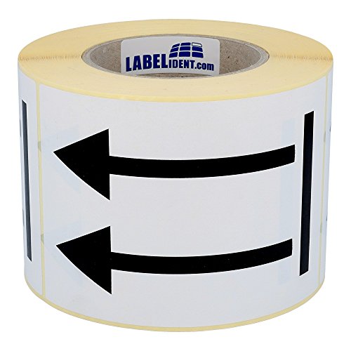 Labelident Warnetiketten 100 x 150 mm - Doppelpfeil - Seite nach oben - 500 Versandaufkleber auf 1 Rolle(n), 3 Zoll (76,2 mm) Kern, Papieretiketten in weiß von Labelident