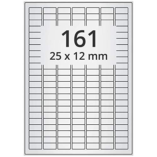 Wetterfeste Folienetiketten auf A4 Bogen, silber - 25 x 12 mm - 16.100 Polyester Etiketten auf 100 Blatt, selbstklebende PET Etiketten, matt, Typenschild-Aufkleber Wetterfeste Folienetiketten auf A4 Bogen, silber - 25 x 12 mm - 16.100 Polyester Etiketten auf 100 Blatt, selbstklebende PET Etiketten, matt, Typenschild-Aufkleber von Labelident