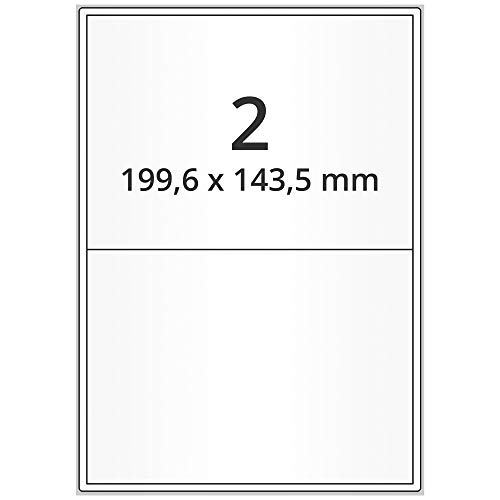 Laseretiketten selbstklebend auf DIN A4 Bogen - 199,6 x 143,5 mm - 1.000 Universal Etiketten weiß, matt, 500 Blatt Papier Laserdrucker Etiketten Laseretiketten selbstklebend auf DIN A4 Bogen - 199,6 x 143,5 mm - 1.000 Universal Etiketten weiß, matt, 500 Blatt Papier Laserdrucker Etiketten von Labelident