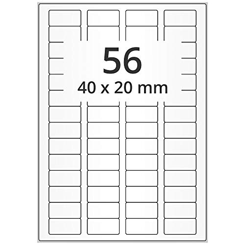 Laseretiketten selbstklebend auf DIN A4 Bogen - 40 x 20 mm - 28.000 Universal Etiketten weiß, matt, 500 Blatt Papier Laserdrucker Etiketten von Labelident