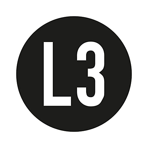 Leiterkennzeichnung - L3 - Wechselstromnetz Außenleiter 3 - Ø 12,5 mm - 1.000 Leiterkennzeichen Etiketten auf 1 Rolle(n), Polyester, schwarz-weiß, selbstklebend von Labelident