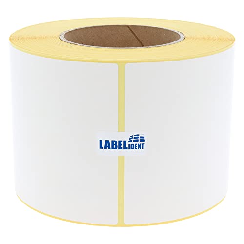 Thermoetiketten - 100 x 100 mm - 1.000 Thermodirekt Etiketten Eco selbstklebend auf Rolle, 76 mm Kern von Labelident