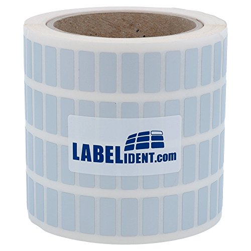 Thermotransfer-Etiketten auf Rolle silber - 20 x 8 mm - 10.000 Polyester PET Etiketten auf 1 Rolle(n), 76 mm, Typenschild Etiketten selbstklebend von Labelident
