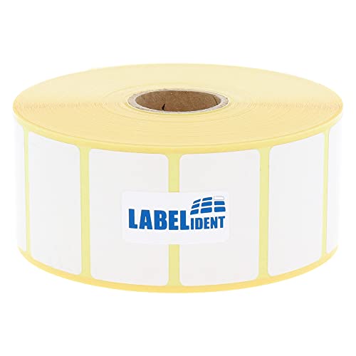 Thermotransfer-Etiketten auf Rolle weiß - 38 x 21 mm - Papier, selbstklebend - 3.400 Haftetiketten auf 1 Rolle/n, 25 mm Kern, Blanko Rollenetiketten Thermotransfer-Etiketten auf Rolle weiß - 38 x 21 mm - Papier, selbstklebend - 3.400 Haftetiketten auf 1 Rolle/n, 25 mm Kern, Blanko Rollenetiketten von Labelident