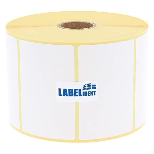 Thermotransfer-Etiketten auf Rolle weiß - 75 x 52 mm - Papier, selbstklebend - 1.300 Haftetiketten auf 1 Rolle/n, 25 mm Kern, Blanko Rollenetiketten Thermotransfer-Etiketten auf Rolle weiß - 75 x 52 mm - Papier, selbstklebend - 1.300 Haftetiketten auf 1 Rolle/n, 25 mm Kern, Blanko Rollenetiketten von Labelident