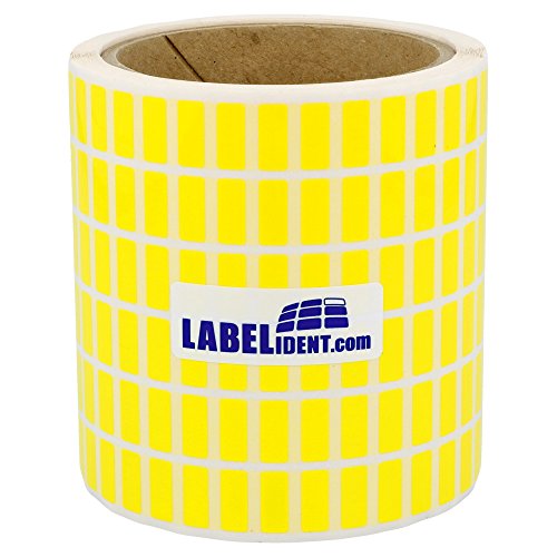 Thermotransfer Etiketten gelb - 15 x 6,35 mm - 10.000 Polyester PET Elektro Etiketten, 76 mm Kern, selbstklebend auf Rolle Thermotransfer Etiketten gelb - 15 x 6,35 mm - 10.000 Polyester PET Elektro Etiketten, 76 mm Kern, selbstklebend auf Rolle von Labelident