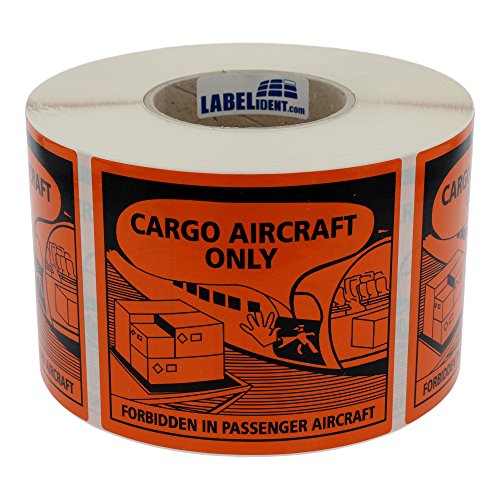 Transportaufkleber - Luftfracht/Cargo Aircraft Only - 120 x 110 mm, 1.000 Verpackungskennzeichen auf 1 Rolle(n), 40 mm Kern von Labelident