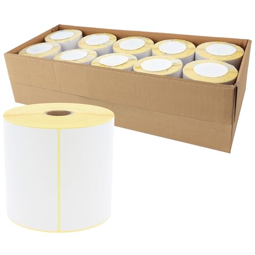 Versandetiketten DHL, DPD, Fedex, GLS, Hermes, UPS - 100 x 150 mm - 5.000 Thermo-Eco Papier Etiketten auf 10 Rolle(n) mit 25 mm Kern, Thermodirekt Etiketten selbstklebend, Trägerperfo. von Labelident