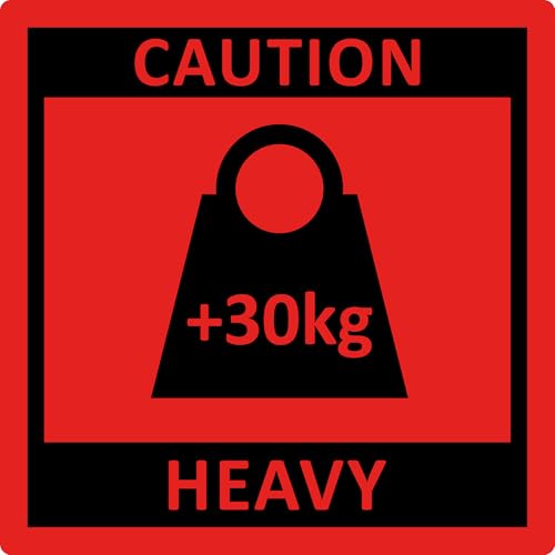 Warnetiketten 100 x 100 mm - Paket Aufkleber Caution Heavy, Gewicht über 30 kg - 250 Versandaufkleber auf 1 Rolle(n), Papier selbstklebend von Labelident