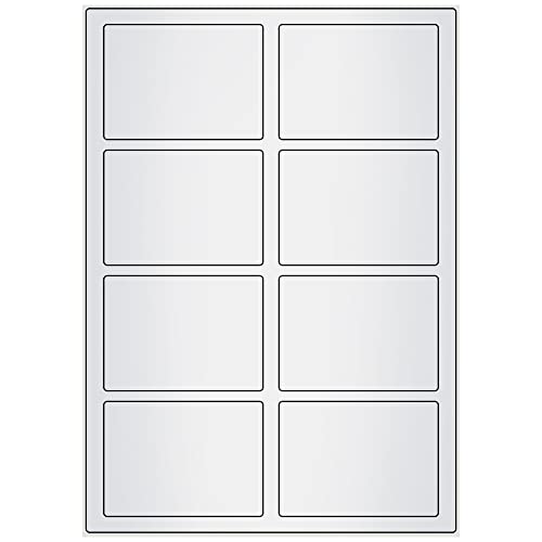 Wetterfeste Folienetiketten auf A4 Bogen, silber - 90 x 65 mm - 800 Polyester Etiketten auf 100 Blatt, selbstklebende PET Etiketten, matt, Typenschild-Aufkleber Wetterfeste Folienetiketten auf A4 Bogen, silber - 90 x 65 mm - 800 Polyester Etiketten auf 100 Blatt, selbstklebende PET Etiketten, matt, Typenschild-Aufkleber von Labelident