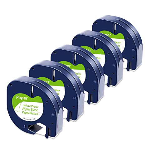 Labelkingdom Label Tape Compatible Dymo Label 91220 Replacement for dymo,Paper Labelling Tape for dymo LT100h LT100t LT110t QX50 XR Labelling Device,Black on White Tape12mm,5-Pack Labelkingdom Label Tape Compatible Dymo Label 91220 Replacement for dymo,Paper Labelling Tape for dymo LT100h LT100t LT110t QX50 XR Labelling Device,Black on White Tape12mm,5-Pack von Label KINGDOM