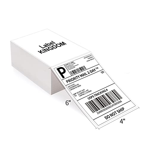 Thermodirekt Versandetiketten 4x6 Adressetiketten selbstklebend Versandaufkleber, Shipping Label Papier für Postanschriften DHL DPD UPS FedEx, 500 Etiketten Thermopapier 100 x 150 mm, BPA-frei von Label KINGDOM