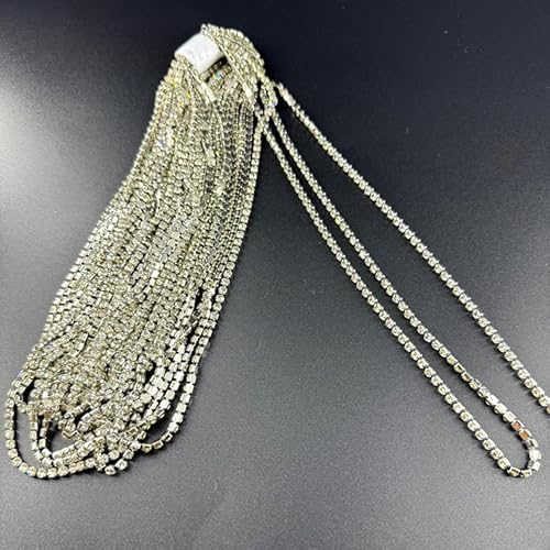 9,1 m/Packung, 3 mm, silberfarbene Strass-Kette, klarer Kristall mit silberfarbener Basis, Labellezalady Close-Chian zum Aufnähen für Bastelarbeiten, Dekoration 9,1 m/Packung, 3 mm, silberfarbene Strass-Kette, klarer Kristall mit silberfarbener Basis, Labellezalady Close-Chian zum Aufnähen für Bastelarbeiten, Dekoration von Labellezalady