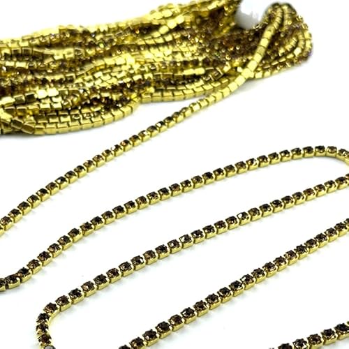 9,1 m/Packung, 4 mm, goldfarbene Strass-Kette, klarer Kristall mit silberfarbener Basis, Labellezalady Close-Chian zum Aufnähen für Bastelarbeiten, Dekoration 9,1 m/Packung, 4 mm, goldfarbene Strass-Kette, klarer Kristall mit silberfarbener Basis, Labellezalady Close-Chian zum Aufnähen für Bastelarbeiten, Dekoration von Labellezalady