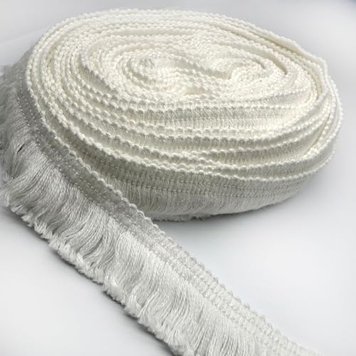 Labellezalady Fransenborte aus Baumwolle, 9,1 m lang, 2,8 cm breit, Tischdecke mit Spitzenbesatz, cremefarben/elfenbeinfarben, 9,1 m zum Aufnähen für Lampenschirm, Vorhang, Bastelzubehör (Iovry-B) von Labellezalady