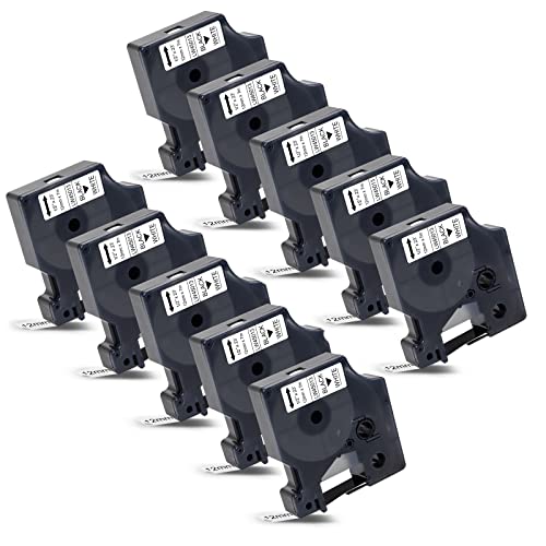 Labelwell 10x Schriftband Ersatz für Dynmo 45013 D1 S0720530 Schwarz auf Weiß 12mm x 7m 0.47 Kompatibel für Dynmo LabelManager 160 210D 220P 360D 280 420P 450D PnP Labelpoint 250 150 100 von Labelwell