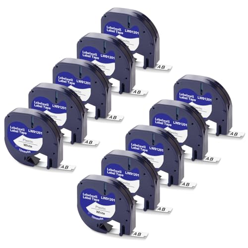 Labelwell 10x Kompatibel für Dynmo 91201 91221 S0721660 Schriftband Kompatibel für Dynmo XR 200B LT-100H LT-100T QX50 XM 80 Beschriftungsgerät, 12mm x 4m Schwarz auf Weiß Etikettenband Labelwell 10x Kompatibel für Dynmo 91201 91221 S0721660 Schriftband Kompatibel für Dynmo XR 200B LT-100H LT-100T QX50 XM 80 Beschriftungsgerät, 12mm x 4m Schwarz auf Weiß Etikettenband von Labelwell