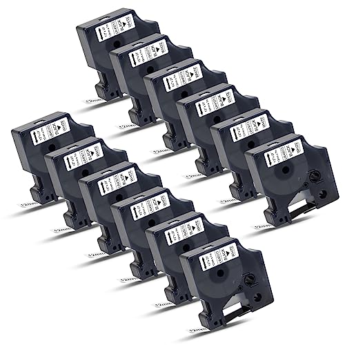Labelwell 12x Schriftband für D1 45013 43113 S0720530 12mm x7m D1 Etikettenband Schwarz auf Weiß, für LabelManager 160 280 210D 360D LM160 LM210D LM280 LM360D für Labelpoint 150 200 300 von Labelwell