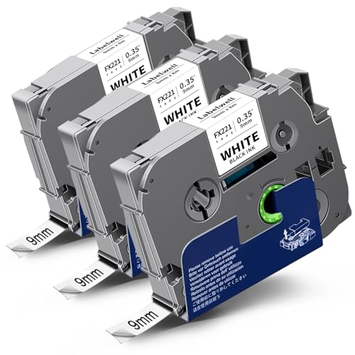 3x Labelwell kompatibel Flexibel Schriftband für Brother TZe-FX221 9mm x 8m Schwarz auf Weiß Laminiert TZ-FX221 TZeFX221 Flexitape für Brother P-touch PT-H107B H105 H100LB E100 D200 D210 H100R 1000 3x Labelwell kompatibel Flexibel Schriftband für Brother TZe-FX221 9mm x 8m Schwarz auf Weiß Laminiert TZ-FX221 TZeFX221 Flexitape für Brother P-touch PT-H107B H105 H100LB E100 D200 D210 H100R 1000 von Labelwell