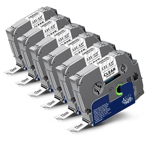 6x Labelwell Schwarz auf Transparent 12mm 0.47 kompatibel für Brother P-touch Bänder TZe131 TZe-131s TZ-131 TZe Clear Schriftband für Brother Ptouch PT-H110 H107b H100lb 1000 1010 PT-D400 PT-D600 6x Labelwell Schwarz auf Transparent 12mm 0.47 kompatibel für Brother P-touch Bänder TZe131 TZe-131s TZ-131 TZe Clear Schriftband für Brother Ptouch PT-H110 H107b H100lb 1000 1010 PT-D400 PT-D600 von Labelwell