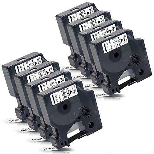 Labelwell 8x Kompatibel für Dynmo D1 12mm 12mm x 7m 0.47 45013 45013s S0720530 Schwarz auf Weiß Etikettenband für Dynmo LabelManager 160 210D 220P 360D 280 420P 450D PnP Labelpoint 250 150 100 von Labelwell