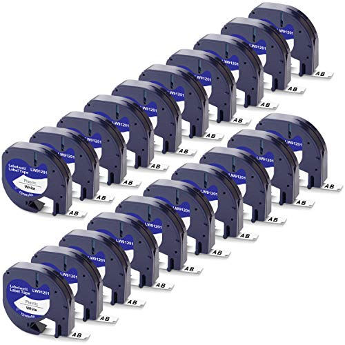 Labelwell 20x Kompatibel für Dynmo 91201 91221 S0721660 Schriftband Kompatibel für Dynmo XR 200B LT-100H LT-100T QX50 XM 80 Beschriftungsgerät, 12mm x 4m Schwarz auf Weiß Etikettenband Labelwell 20x Kompatibel für Dynmo 91201 91221 S0721660 Schriftband Kompatibel für Dynmo XR 200B LT-100H LT-100T QX50 XM 80 Beschriftungsgerät, 12mm x 4m Schwarz auf Weiß Etikettenband von Labelwell
