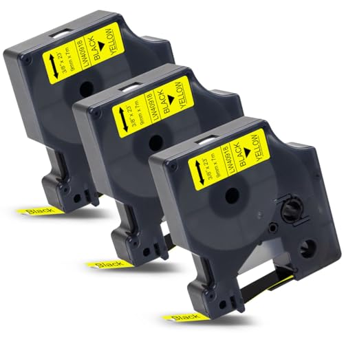 Labelwell Kompatibel Etikettenband Ersatz für Dynmo D1 9mm 40918 S0720730 Schwarz auf Gelb für Dynmo Labelpoint 100 150 200 250 300 LabelManager 160 280 300 360D 420P 450D 500TS 120P PC, II, PnP von Labelwell