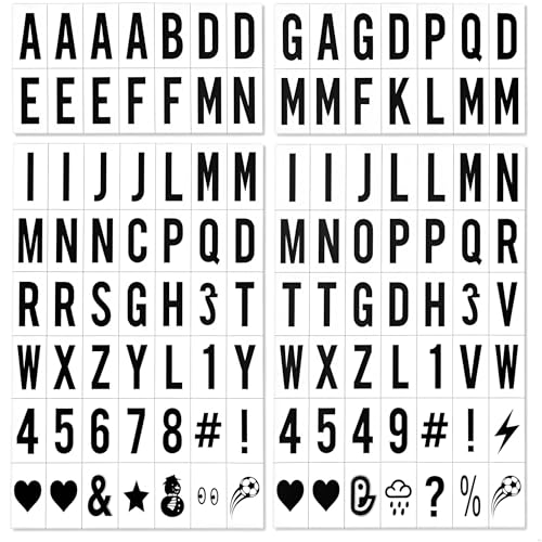 Ersatz-Buchstaben und Zahlenschilder, schwarz, für A4-Briefkasten, Nachrichtentafeln, Klassenzimmer, Präsentationstafeln, 65,4 x 35 mm (LED-Lichtbox ist nicht im Lieferumfang enthalten), Schwarz, 104 von Labriciyon