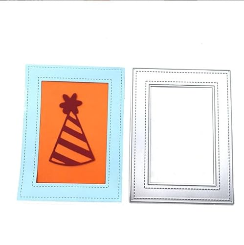 Rechteckige Rahmen-Stanzform für Kartenherstellung, Scrapbooking, Metall-Stanzformen, Glückwunsch-Stanzformen, Geburtstags-Prägeschablonen für DIY, Scrapbooking, Dekoration, Hochzeit, Segenskarte Rechteckige Rahmen-Stanzform für Kartenherstellung, Scrapbooking, Metall-Stanzformen, Glückwunsch-Stanzformen, Geburtstags-Prägeschablonen für DIY, Scrapbooking, Dekoration, Hochzeit, Segenskarte von Labriciyon