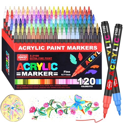 Laconile 120 Farben Acrylstifte - Acrylstifte für Steine Wasserfest, Einzeln Druck Acrylic Paint Marker mit Ersatzspitzen – Perfekt für Steine Bemalen, Glas, Holz, Keramik, Metall & Leinwand Laconile 120 Farben Acrylstifte - Acrylstifte für Steine Wasserfest, Einzeln Druck Acrylic Paint Marker mit Ersatzspitzen – Perfekt für Steine Bemalen, Glas, Holz, Keramik, Metall & Leinwand von Laconile