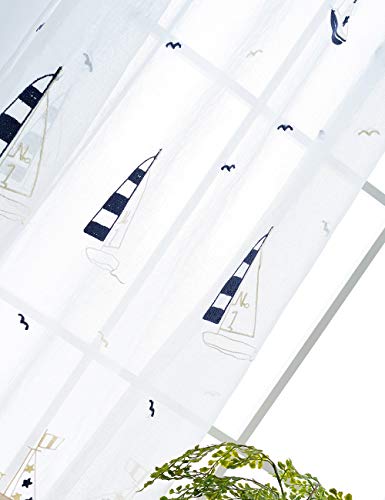 Lactraum Gardine Kinderzimmer Jungen Maritim Segelboot Bestickt Voile mit Universalband H245 x B200 cm Lactraum Gardine Kinderzimmer Jungen Maritim Segelboot Bestickt Voile mit Universalband H245 x B200 cm von Lactraum