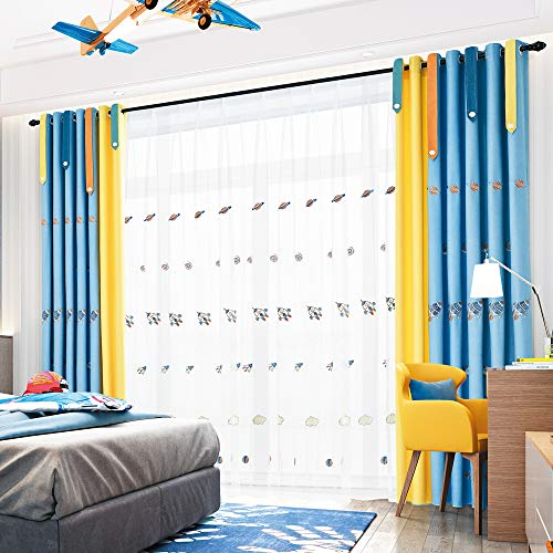 Lactraum Vorhänge Kinderzimmer Junge Bestickt Rakete Planet Milchstraße Hellblau Blickdicht mit Universalband 100 x 245 cm Lactraum Vorhänge Kinderzimmer Junge Bestickt Rakete Planet Milchstraße Hellblau Blickdicht mit Universalband 100 x 245 cm von Lactraum