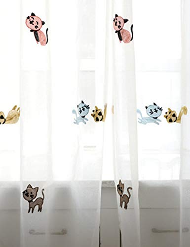 Lactraum Vorhänge Kinderzimmer Mädchen Junge Transparent Weiß mit Ösen Bestickt Katze Voile 145 x 245 cm Lactraum Vorhänge Kinderzimmer Mädchen Junge Transparent Weiß mit Ösen Bestickt Katze Voile 145 x 245 cm von Lactraum