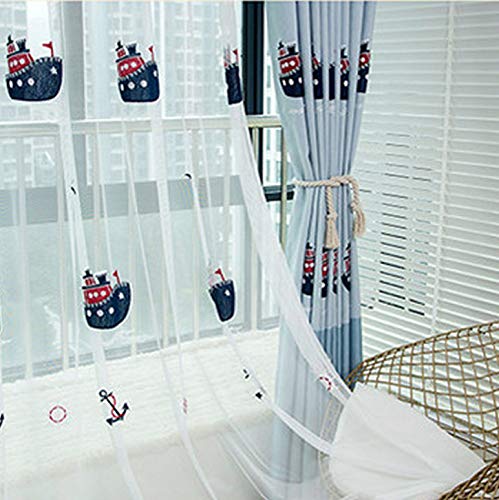 Lactraum Vorhang Kinderzimmer Jungen Transparent Weiß Maritim Stickerei Schiff Möwe Anker Voile mit Universalband 100 x 245 cm Lactraum Vorhang Kinderzimmer Jungen Transparent Weiß Maritim Stickerei Schiff Möwe Anker Voile mit Universalband 100 x 245 cm von Lactraum