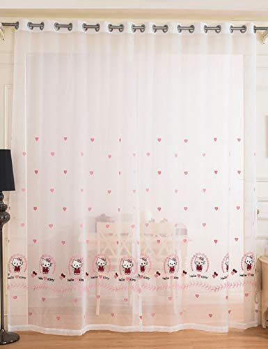 Lactraum Vorhang Kinderzimmer Mädchen Transparent Weiß mit Ösen Bestickt Katze Herz Voile 300 x 245cm Lactraum Vorhang Kinderzimmer Mädchen Transparent Weiß mit Ösen Bestickt Katze Herz Voile 300 x 245cm von Lactraum