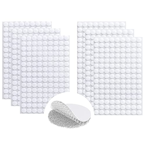 LacyMC Klettpunkte Selbstklebend 10mm,405 Paar Schlaufe Punkte Self Adhesive Klebend Klettverschluss für Papier(Weiß) von LacyMC