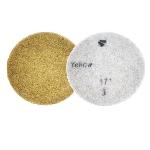 Diamantfilze Ø430 für Einscheibenmaschine – Professionelle Schleifscheiben zur Wiederherstellung und Polieren von Böden aus Marmor, Granit und Beton – Set 400/800/1500/3000 (gelb, 430 mm, 1500, fein) von Ladecormarmi