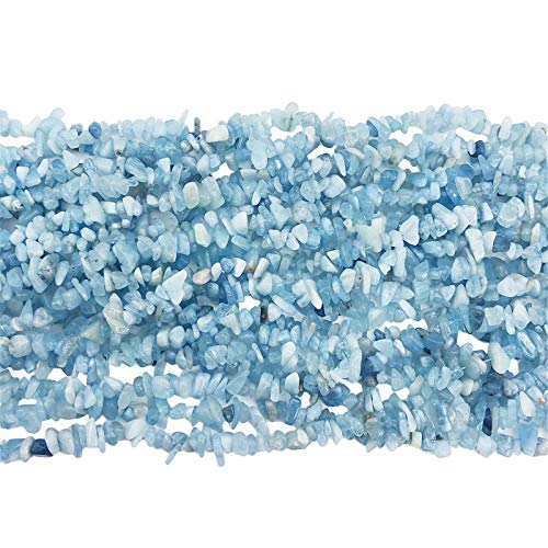 Ladeukoi Unregelmäßige Trommelsteinperlen für die Schmuckherstellung, Heilkristall Gebohrte Lose Perlenstrand DIY Handwerkszubehör, 5-8mm, Aquamarin Ladeukoi Unregelmäßige Trommelsteinperlen für die Schmuckherstellung, Heilkristall Gebohrte Lose Perlenstrand DIY Handwerkszubehör, 5-8mm, Aquamarin von Ladeukoi