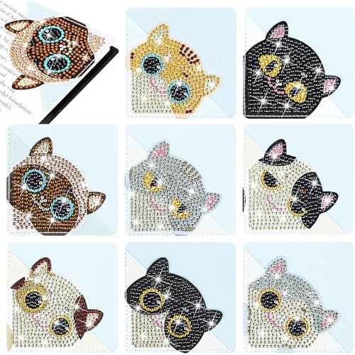 5D Diamant Malerei Eck Lesezeichen 8 Stück Leder Mandala Lotus Lesezeichen DIY Leder Eck-LesezeichenMandala Diamond Painting für Reading Geschenk für Buchliebhaber (BJ15) von LadjproR
