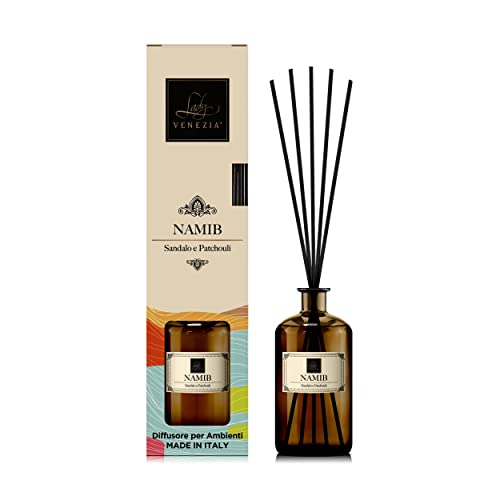 Lady Venezia Raumduft mit Stäbchen - Diffuser mit Stäbchen - Diffuser für Aromatherapie - 3 Düfte - 500 ml (Namib - Sandelholz und Patchouli) von Lady Venezia