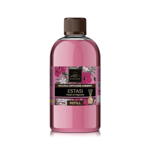 Raumduft Nachfüller – 500 ml - Duftöl für Zuhause – Nachfüllflasche mit Stäbchen – Magnolien Duft – Langahalted Aroma - Lady Venezia- Made in Italy (Magnolien) von Lady Venezia