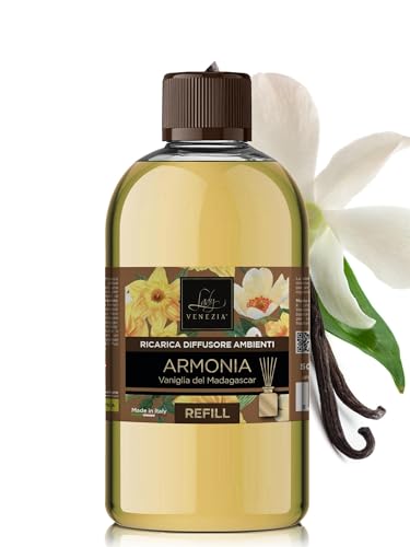 Raumduft Nachfüller – 500 ml - Duftöl für Zuhause – Nachfüllflasche mit Stäbchen – Vanille Duft – Langahalted Aroma - Lady Venezia- Made in Italy (Vanille) von Lady Venezia