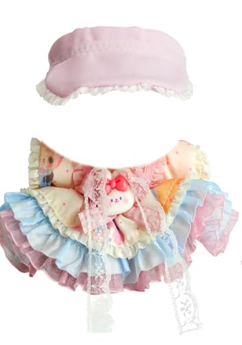 LaeFae 17 cm Puppenkleider-Set, Zubehör für 6,7 Zoll Puppenkleidung, hellrosa Samthut + Kawaii Puffy Rock Set, süße Kleidung, keine Puppe enthalten LaeFae 17 cm Puppenkleider-Set, Zubehör für 6,7 Zoll Puppenkleidung, hellrosa Samthut + Kawaii Puffy Rock Set, süße Kleidung, keine Puppe enthalten von LaeFae