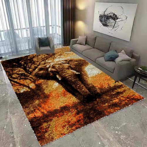 Laegnfho 85 x 115 cm Knüpfteppich Zum Selber Knüpfen DIY Verriegelungshaken-Kit für Erwachsene, Kreuzstich-Kit Teppich Herstellung Kissen Handarbeit für Anfänger, Teppich Knüpfen Set Erwachsene von Laegnfho