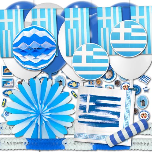 Griechenland Partydeko Länderset Basic blauweiß - Griechische Länderparty für Fasching, Karneval, Fußball EURO & WM, Fanmeilen, Geburtstage uvm. Griechenland Partydeko Länderset Basic blauweiß - Griechische Länderparty für Fasching, Karneval, Fußball EURO & WM, Fanmeilen, Geburtstage uvm. von Länderdekoset